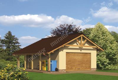 Проект дома Гараж с хозяйственным помещением Г25 вид спереди