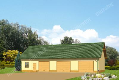 Проект дома Гараж с хозяйственным помещением ГЦ19 вид спереди