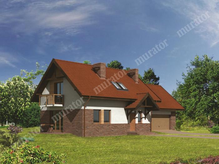 Проект дома Оляпка - вариант II ВМ24б вид со стороны