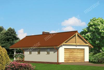 Проект дома Гараж с хозяйственным помещением и навесом для отдыха Г15д вид спереди