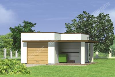 Проект дома Гараж с хозпомещением Г33 вид спереди