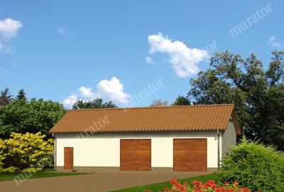 Проект дома Гараж с хозяйственным помещением и чердаком ГЦ30 вид спереди