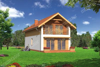 Проект дома Худощавый - вариант II Ц203б вид со стороны