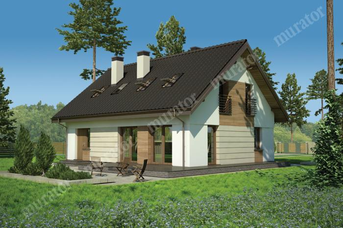 Проект дома Зеленый приют - вариант I М152а вид со стороны