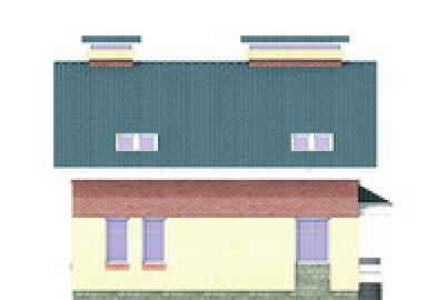 Проект дома Кирпичный одноэтажный коттедж 33-47 Визуализация сблокированного дома со стороны двора