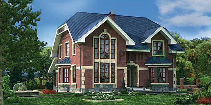 Проект дома Кирпичный дом с мансардой 72-20 Визуализация фасада