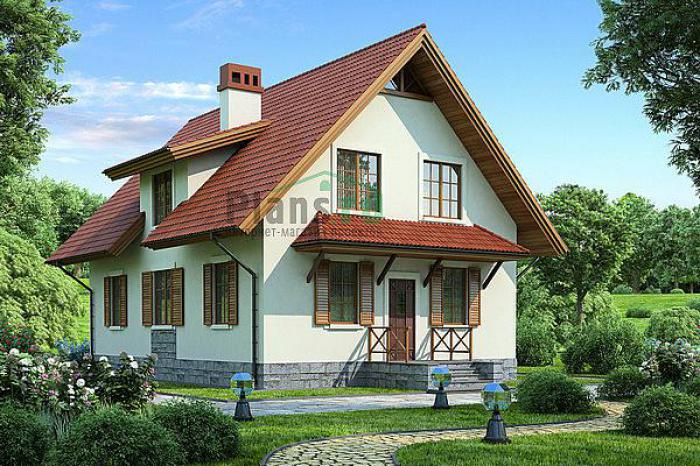 Проект дома Кирпичный одноэтажный дом с мансардой 71-59 Визуализация фасада