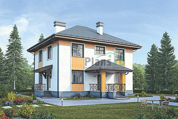 Проект дома Кирпичный двухэтажный дом 39-29 Визуализация фасада