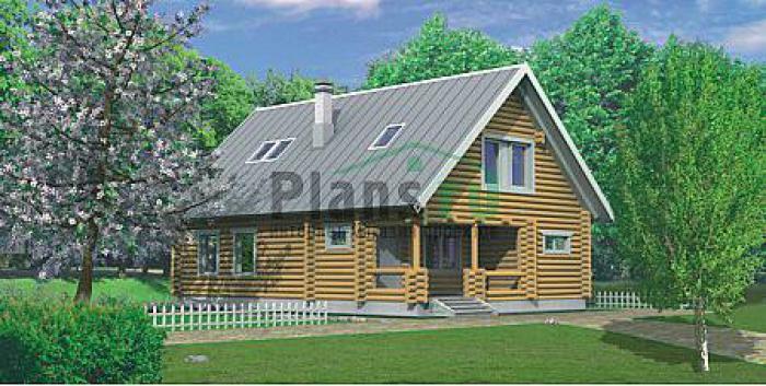 Проект дома Деревянный дом с мансардой 10-18 Визуализация фасада