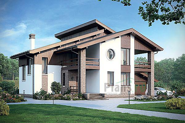 Проект дома Кирпичный мансардный дом 39-69 Визуализация фасада