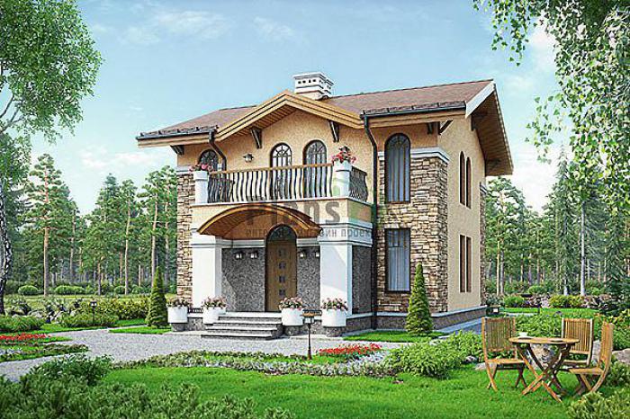 Проект дома Бетонный 1-этажный дом с мансардой 56-92 Визуализация фасада