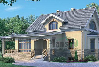 Проект дома Кирпичный дом с мансардой и цоколем 33-98