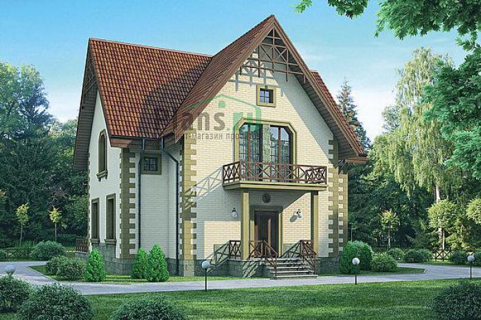 Проект дома Кирпичный дом с мансардой 37-13 Визуализация фасада