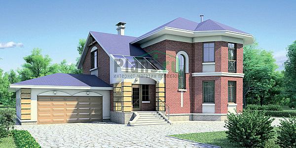 Проект дома Бетонный двухэтажный коттедж 53-24 Визуализация фасада