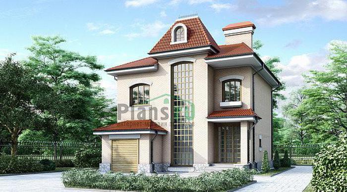 Проект дома Кирпичный двухэтажный дом 34-65 Визуализация фасада