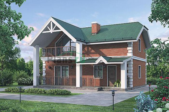 Проект дома Кирпичный одноэтажный дом с мансардой 72-12 Визуализация фасада