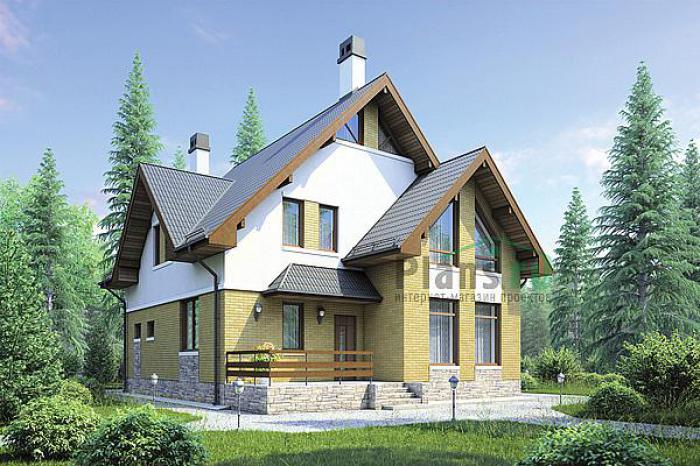 Проект дома Кирпичный мансардный дом 72-68 Визуализация фасада