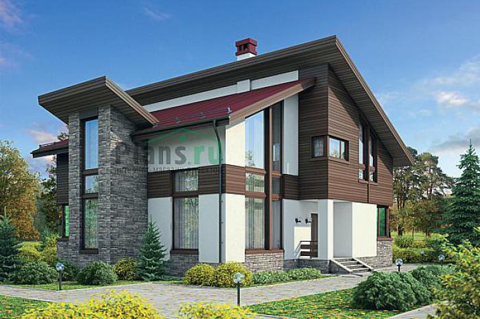 Проект дома Кирпичный коттедж с мансардой 72-25 Визуализация фасада