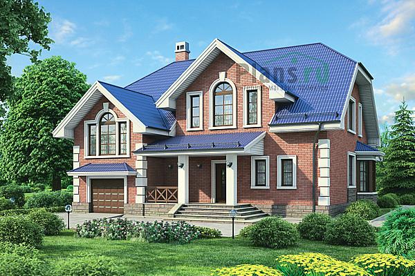 Проект дома Бетонный дом с мансардой 54-77 Визуализация фасада