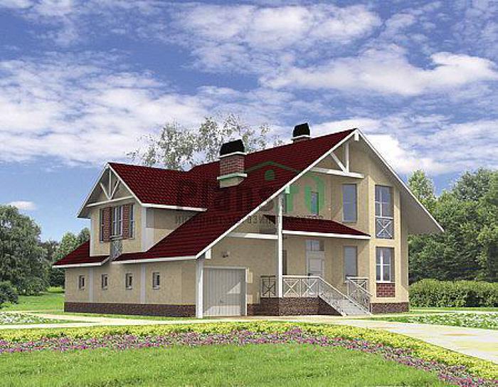 Проект дома Бетонный двухэтажный дом 50-06 Визуализация фасада