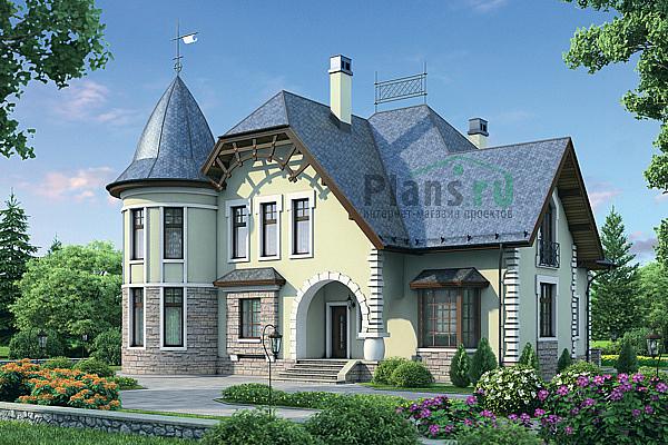 Проект дома Кирпичный дом с мансардой 37-51 Визуализация фасада
