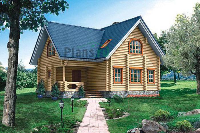 Проект дома Деревянный загородный дом с мансардой 10-46 Визуализация фасада