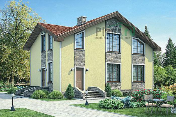 Проект дома Кирпичный мансардный дом 72-02 Визуализация фасада