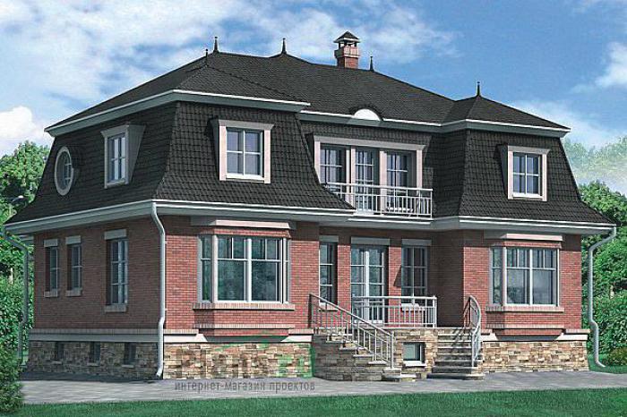 Проект дома Бетонный дом с подвалом и жилой мансардой 51-16 Визуализация фасада