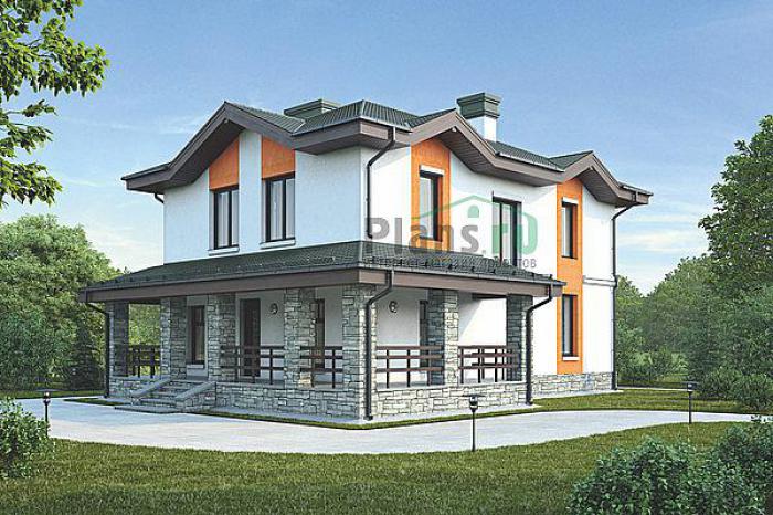Проект дома Кирпичный 1-этажный дом с мансардой 73-20 Визуализация фасада