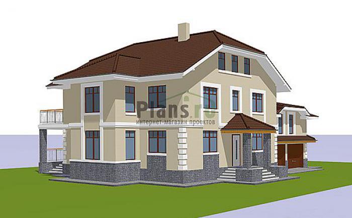 Проект дома Кирпичный двухэтажный коттедж 41-68 Визуализация фасада
