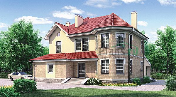 Проект дома Кирпичный двухэтажный загородный дом 35-25 Визуализация фасада
