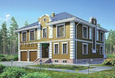 Проект дома Кирпичный дом в 2 этажа с подвалом 38-51
