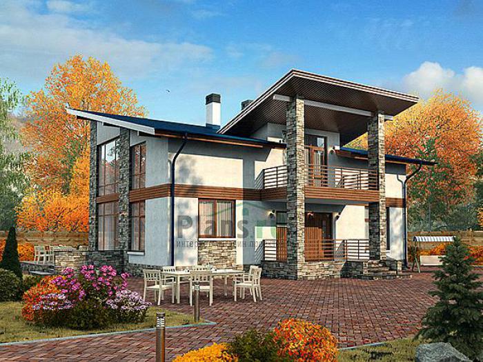 Проект дома Кирпичный загородный дом с мансардой 43-79 Визуализация фасада