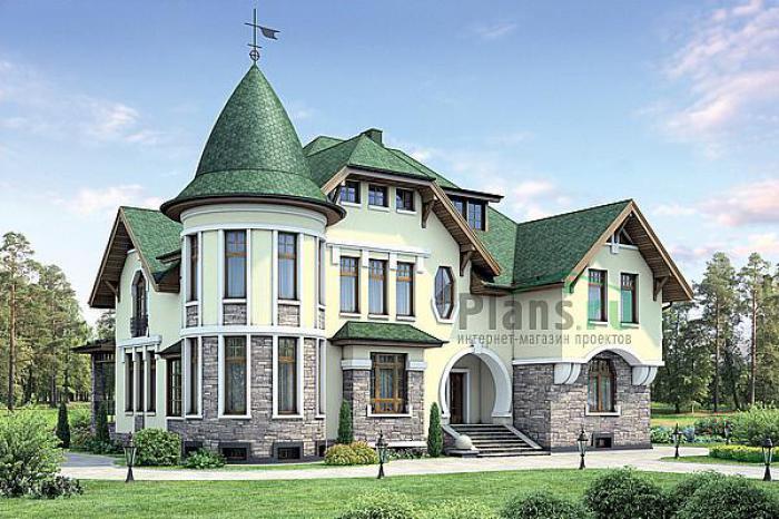 Проект дома Кирпичный коттедж на цоколе с мансардой 37-80 Визуализация фасада