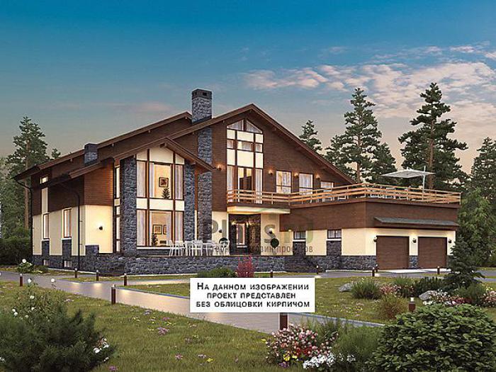 Проект дома Кирпичный дом с цоколем и жилой мансардой 41-02 Визуализация фасада