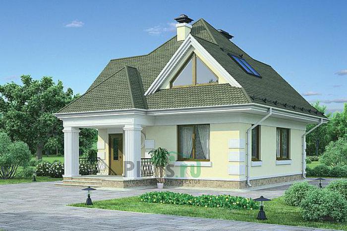 Проект дома Бетонный мансардный дом 54-30 Визуализация фасада