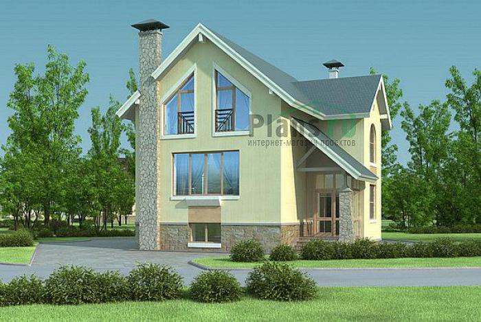 Проект дома Кирпичный двухэтажный дом с подвалом 36-87 Визуализация фасада