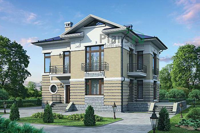 Проект дома Кирпичный загородный дом в два полных этажа 40-40 Визуализация фасада