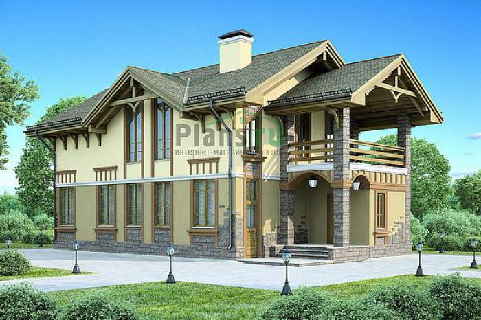 Проект дома Кирпичный загородный дом с мансардой 71-79 Визуализация фасада