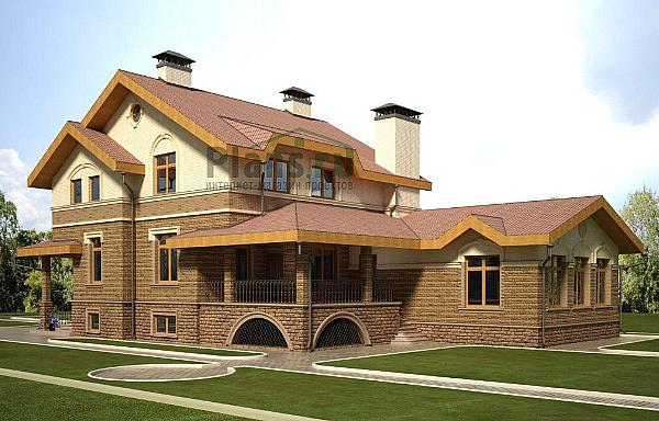 Проект дома Кирпичный одноэтажный дом 40-62 Визуализация фасада