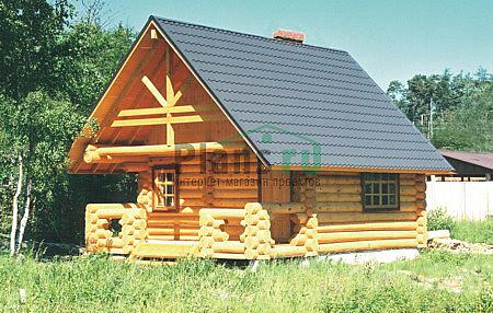 Проект дома Деревянный загородный дом с мансардой 10-17 Визуализация фасада