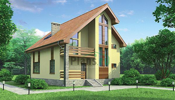 Проект дома Кирпичный мансардный дом 71-29 Визуализация фасада