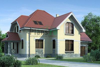 Проект дома Кирпичный двухэтажный загородный дом 70-65