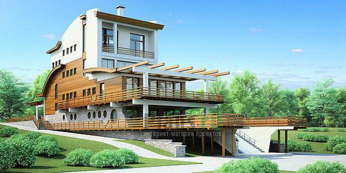 Проект дома Бетонный трёхэтажный дом с подвальными помещениями 53-72 Визуализация фасада