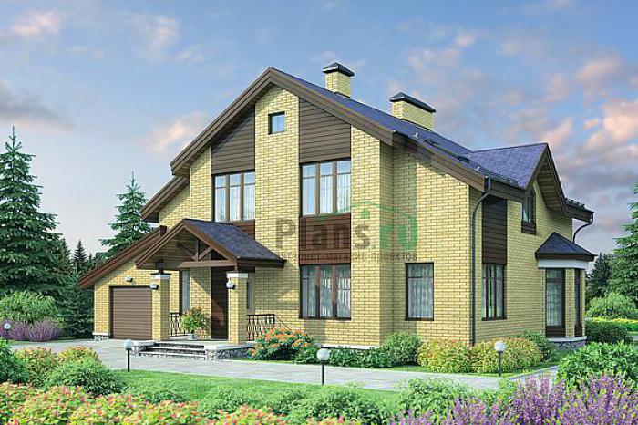 Проект дома Бетонный загородный дом с мансардой 54-97 Визуализация фасада