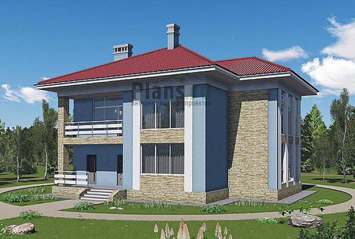 Проект дома Бетонный жилой дом, 2 этажа 58-26 Визуализация фасада