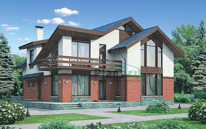 Проект дома Кирпичный одноэтажный коттедж с мансардой 37-01 Визуализация фасада