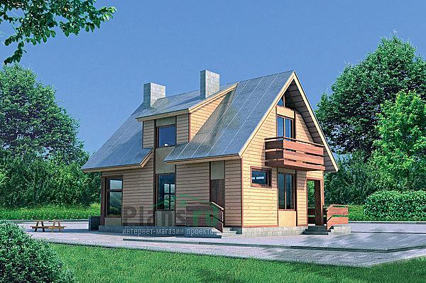 Проект дома Кирпичный мансардный дом 70-40 Визуализация фасада