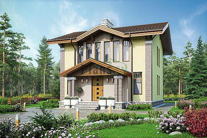 Проект дома Бетонный дом с мансардой 56-95 Визуализация фасада