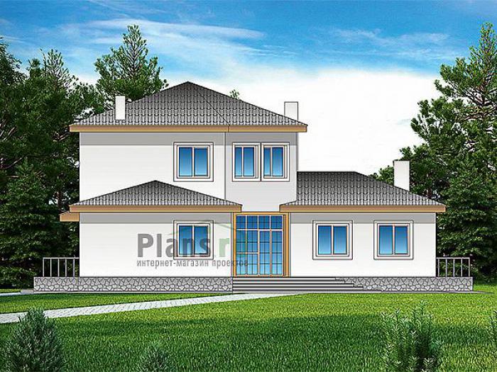 Проект дома Бетонный дом с мансардой 64-65 Визуализация фасада